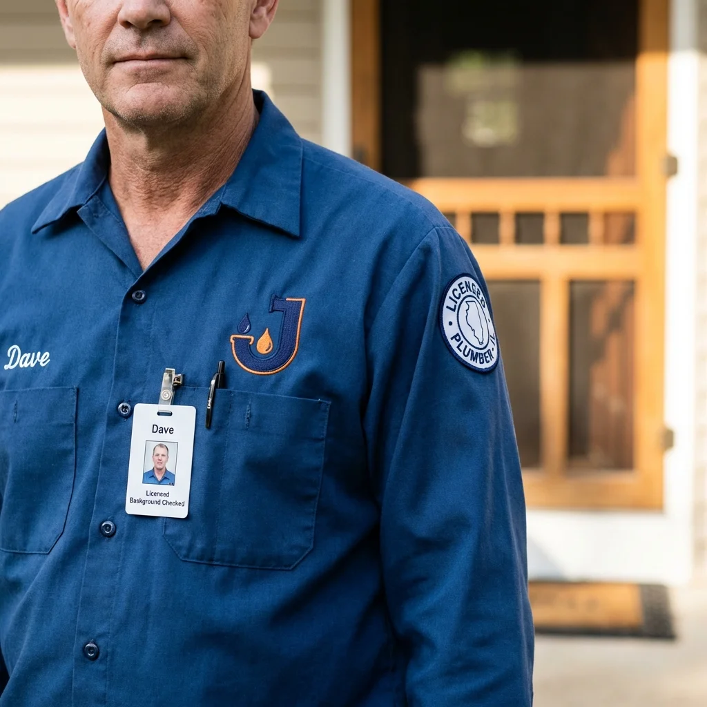 Licensed plumber showing ID badge in Valatie, NY