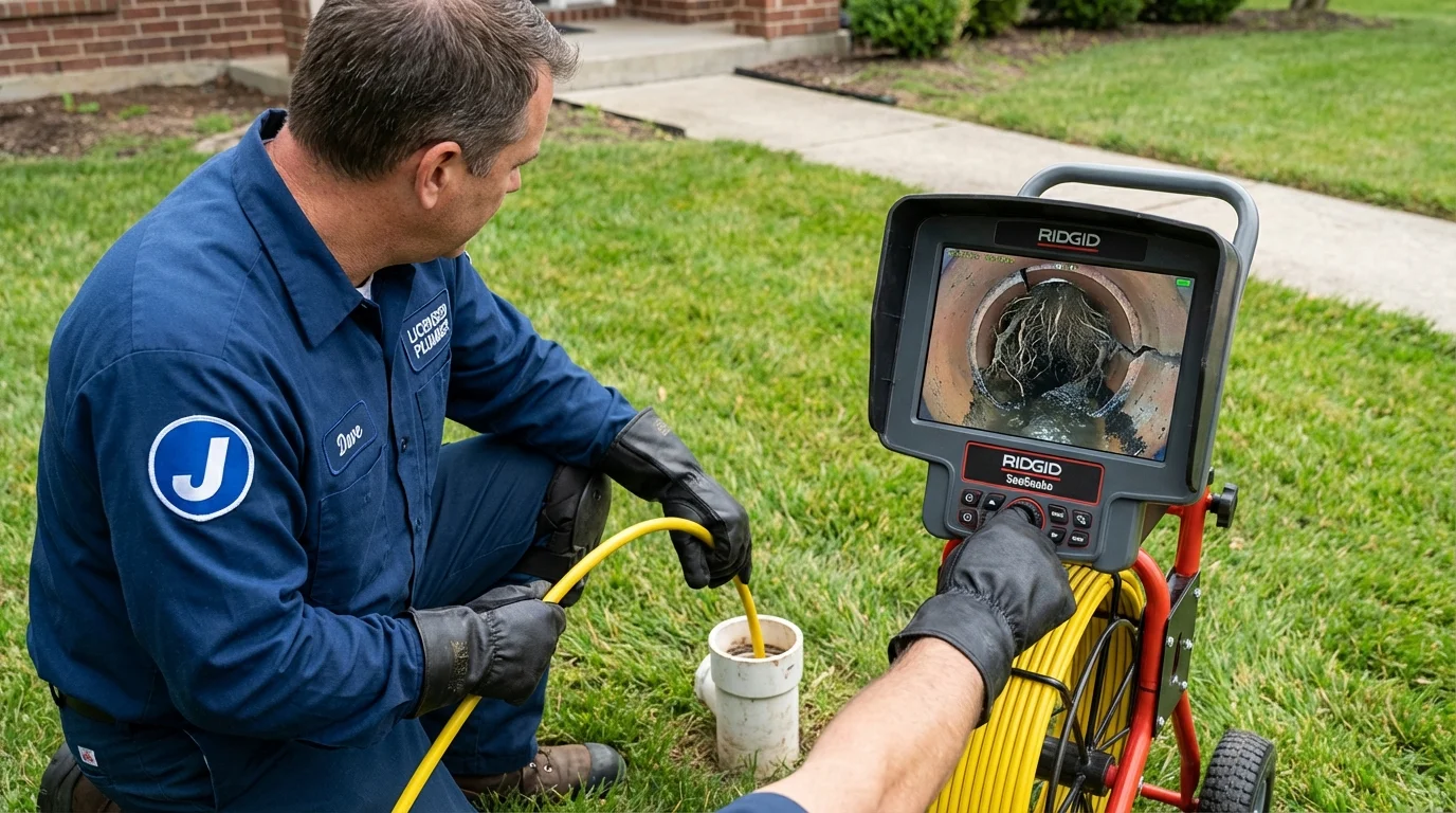 Sewer camera inspection being performed by Johns Plumbing LLC in Valatie